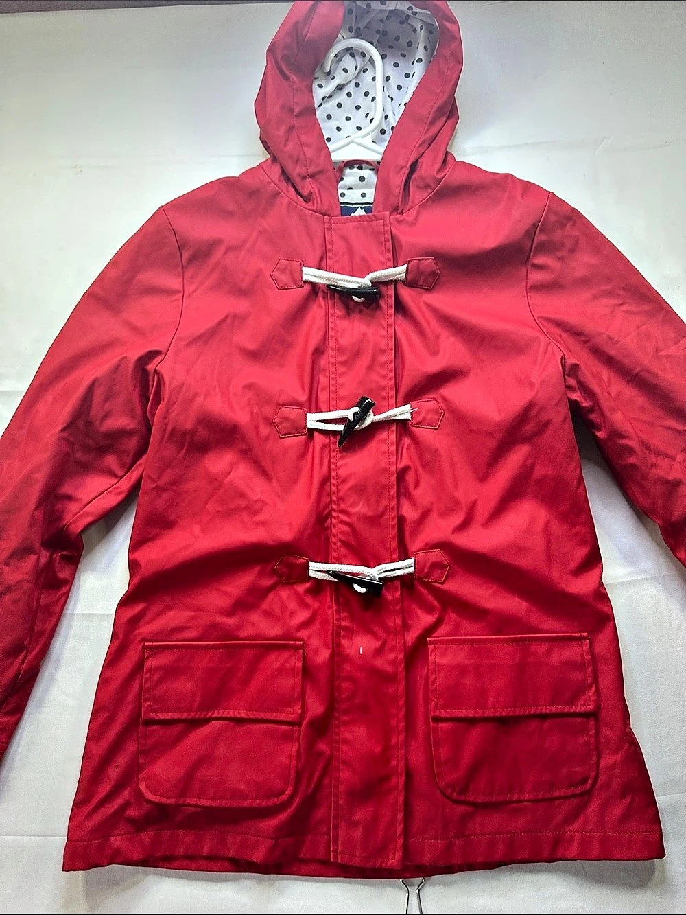 Climate Concepts Red Hooded Toggle Jacket Size Medium Like New